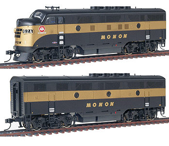 Proto 1000 920-31418 HO Scale EMD F3 AB Diesel Set Monon CIL 62A/62C with DCC - USED
