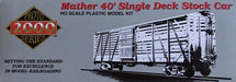 Proto 2000 433-21207 HO Scale 40' Mather Single  Deck Stock Car Kit Great Northern GN 55034 - NOS