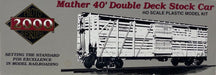 Proto 2000 433-21381 HO Scale 40' Mather Double Deck Stock Car Kit CB&Q 50076 - NOS