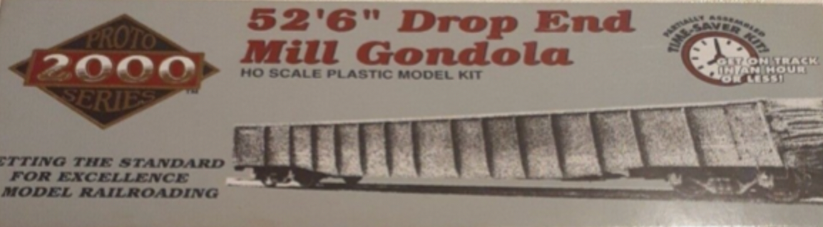 Proto 2000 433-8498 HO Scale 52'6" Drop End Mill Gondola  Kit Rock Island - NOS