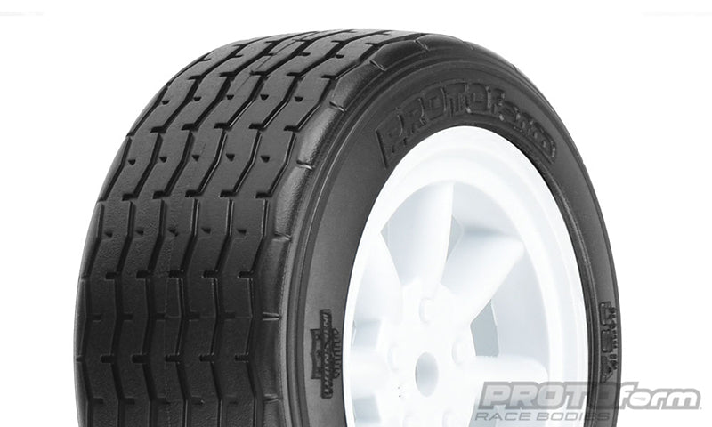 PROTOForm 10140-17 VTA Front Tires Mounted on 26mm White Wheels 1 Pair