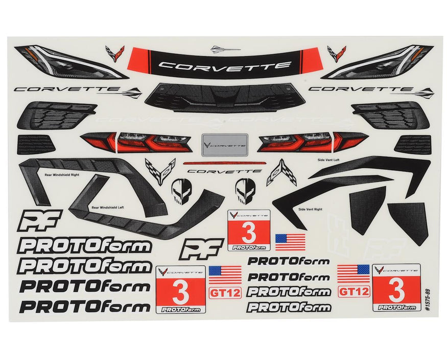 PROTOForm 1575-20 Chevrolet Corvette C8 Clear Body for 1/12 GT Car