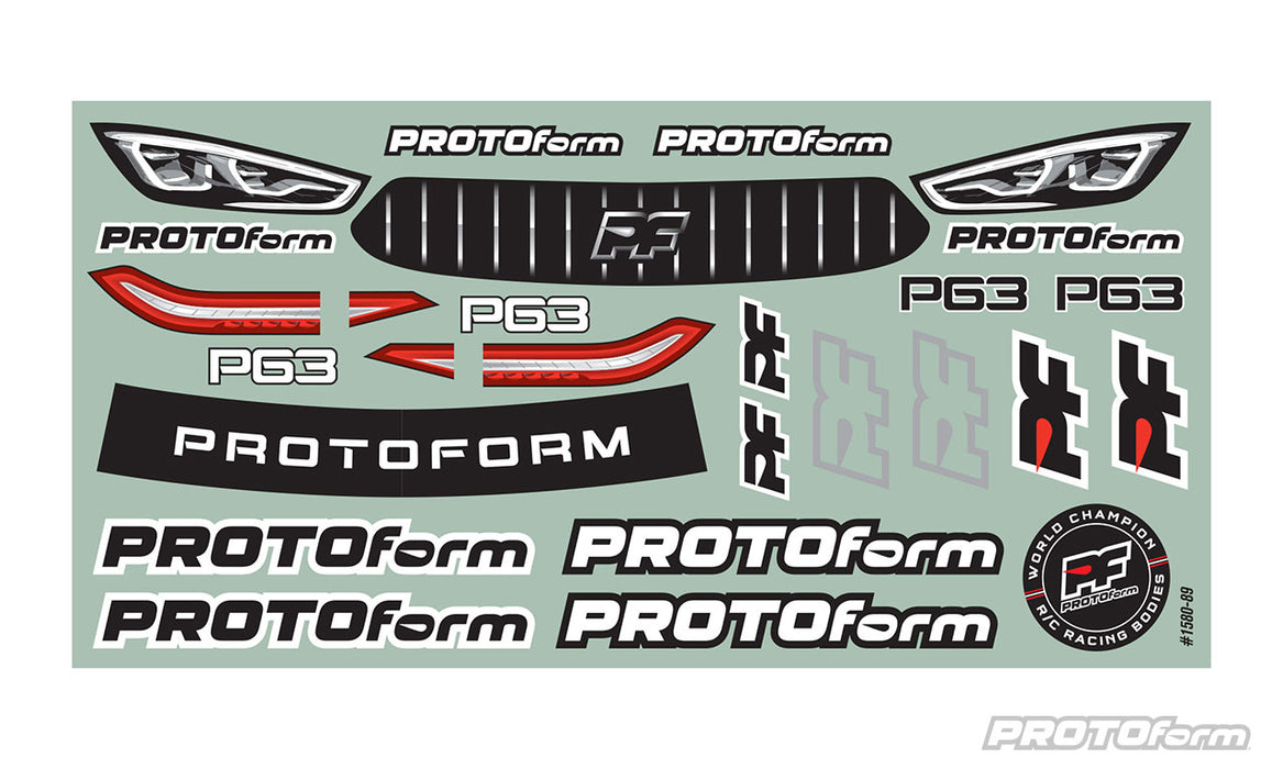 PROTOForm 1580-15 1/10 P63  X-Lite (0.4mm) Clear Body for 190mm TC