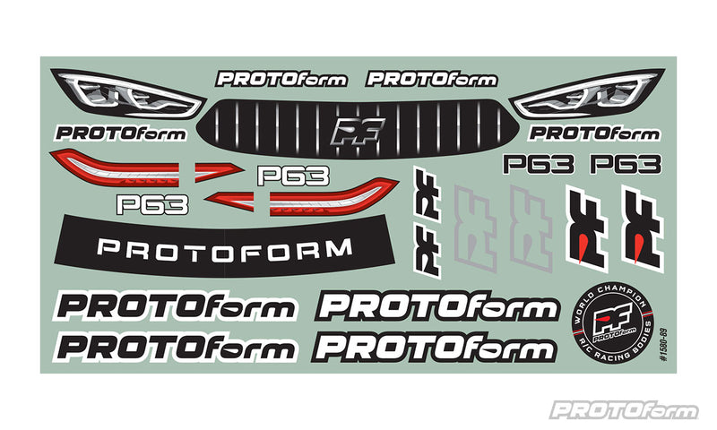 PROTOForm 1580-25 1/10 P63 Lightweight (0.65mm) Clear Body for 190mm TC