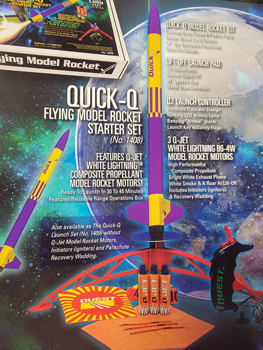 Quest 1408 Quick-Q Flying Model Rocket Complete Starter Set (Ships USPS Ground Only)
