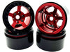 Racers Edge 3467 1.9" Red and Black Aluminum Beadlock 5 Star Crawler Wheels 4 Pack