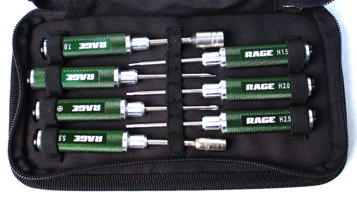 Rage RC 1500 Compact 7 Piece Machined Tool Set with Case 