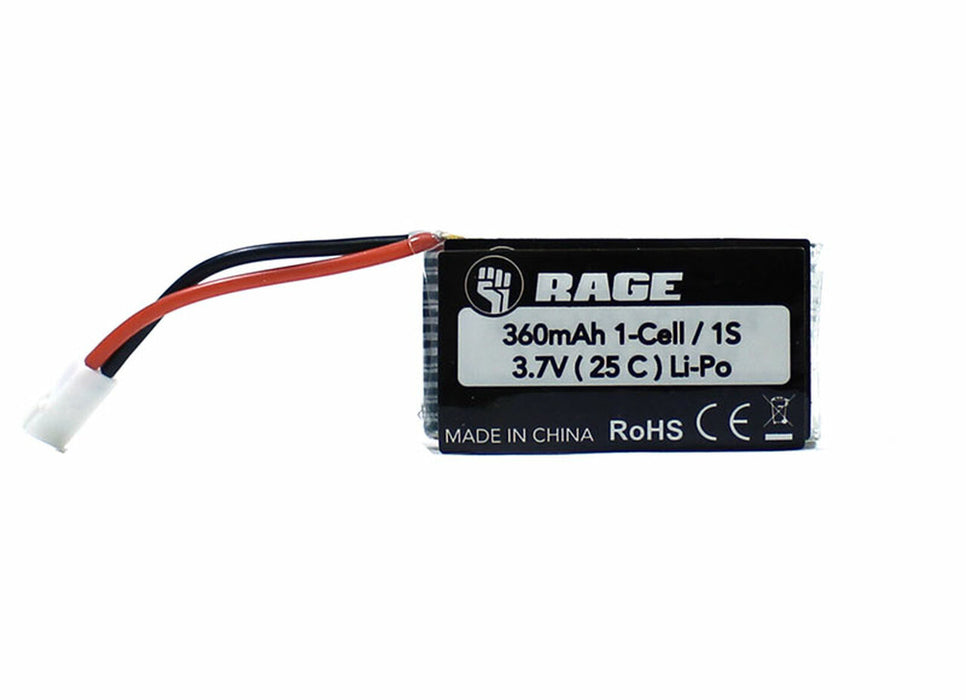 Rage RC A1328 1S 3.7V 400mAh Lipo Battery for T-28 Trojan Tempest 600 and Other RAGE RC Aircraft