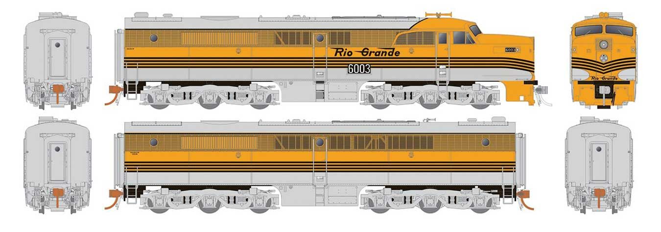 Rapido 023512 HO Scale ALCo PA-1 / PB-1 Rio Grande D&RGW 6003/600
