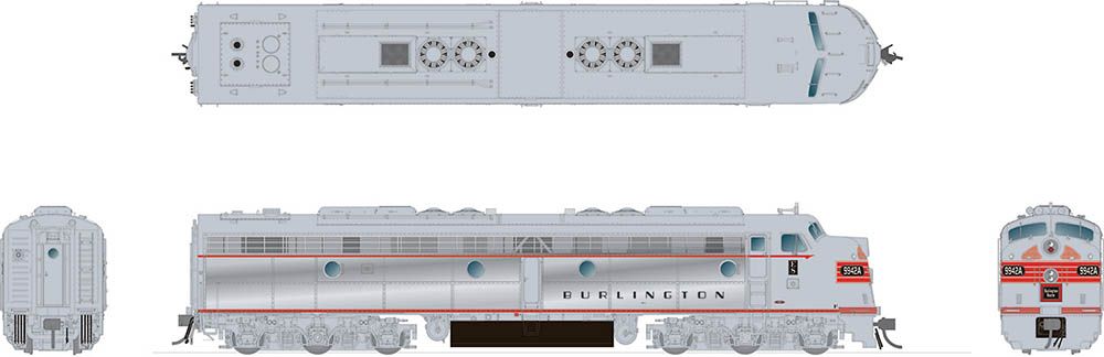 Rapido 028508 HO Scale EMD E8A Burlington CB&Q 9985A with DCC and LokSound