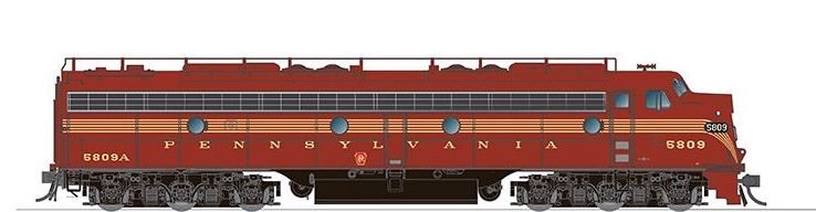 Rapido 028530 HO Scale EMD E8A Pennsylvania "Tuscan 5 Stripe" PRR 5809 with DCC and LokSound