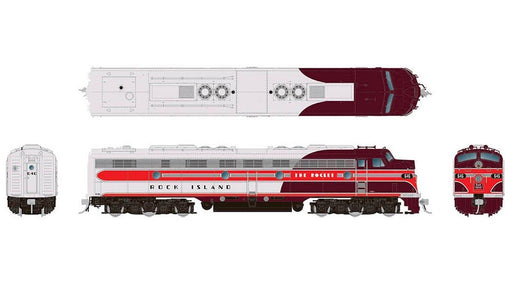 Rapido 028563 HO Scale EMD E8A Rock Island "Rocket" 649 with DCC and Sound