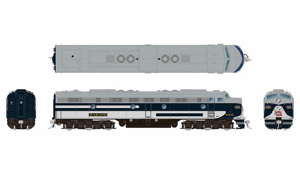 Rapido 028568 HO Scale EMD E8A Wabash 1005 with DCC and Sound