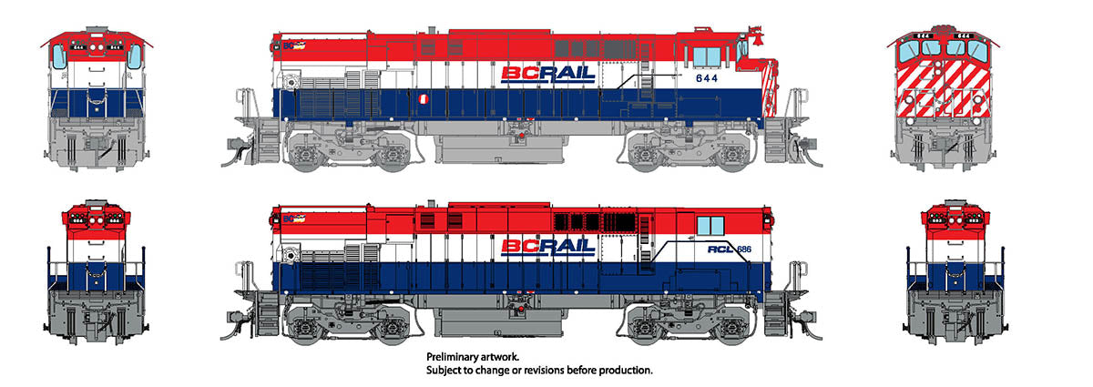 Rapido 033034 HO Scale MLW M420 + M420B Diesel British Columbia "Red White Blue" BCR 647 + 686