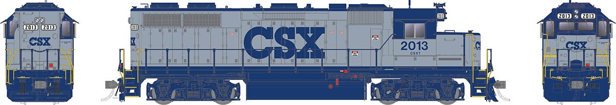 Rapido 038011 HO Scale EMD GP38 Diesel CSX Grey 2013