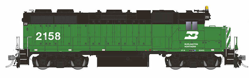 Rapido 038029 HO Scale EMD GP38 Diesel Burlington Northern BN 2158