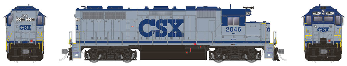 Rapido 038512 HO Scale EMD GP38 Diesel CSX Grey 2046 DCC Sound