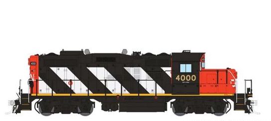 Rapido 041001 HO Scale GP9rm Canadian National "Stripes" CN 4000