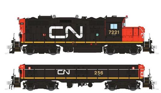 Rapido 041018 HO Scale GP9rm Mother + Slug Candian National "Late" CN 7221/256