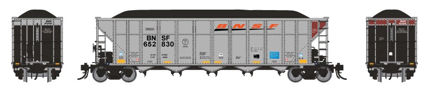 Rapido 169002A HO Scale AutoFlood III RD Coal Hopper BNSF "Wedge" Single # Varies