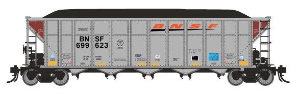 Rapido 169004 HO Scale AutoFlood III RD Double Rotary Coal Hopper BNSF "Wedge" 699623