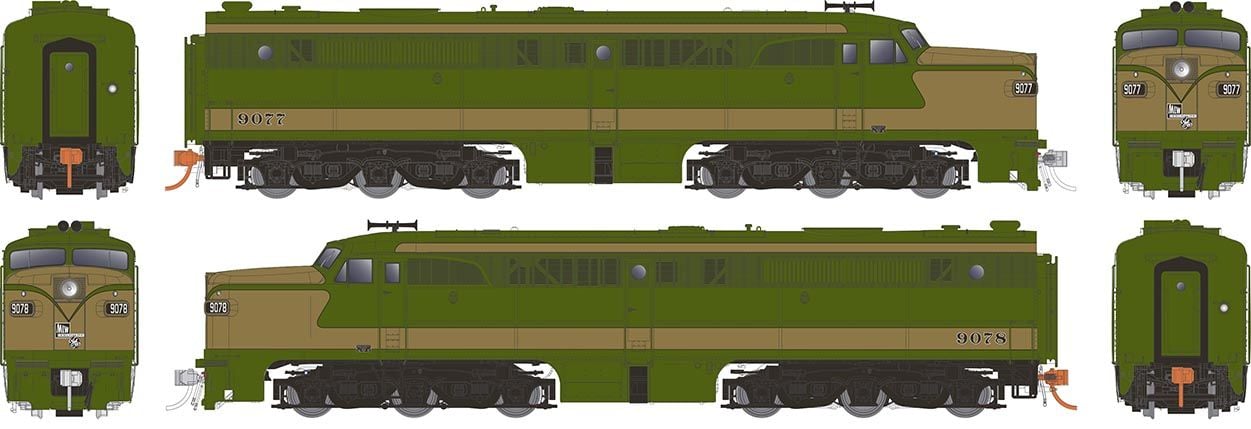 Rapido 23544 HO Scale ALCo PA-1 / PB-1 Canadian National CN Demonstrator 9077/9078 DCC and Sound