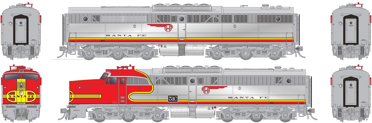 Rapido 23546 HO Scale ALCo PA-1 / PB-1 Santa Fe "Repowered" ATSF 51A/51C (DCC and Sound)