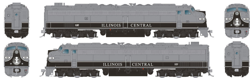 Rapido 28817 HO Scale EMD E8AA Set with HEP Illinois Central IC 100 / 101  DCC and Sound