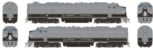 Rapido 28817 HO Scale EMD E8AA Set with HEP Illinois Central IC 100 / 101  DCC and Sound
