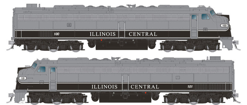 Rapido 28817 HO Scale EMD E8AA Set with HEP Illinois Central IC 100 / 101  DCC and Sound