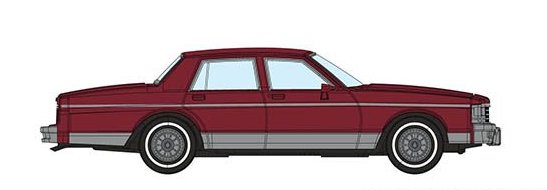 Rapido 800001 HO Scale 1980's Chevrolet Caprice Sedan: Dark Red