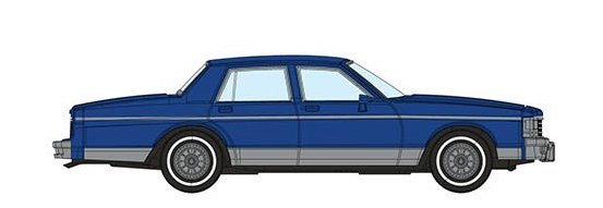 Rapido 800003 HO Scale 1980's Chevrolet Caprice Sedan: Dark Blue