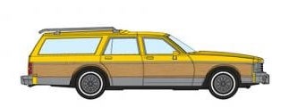 Rapido 800004 HO Scale 1980's Chevrolet Caprice Station Wagon: Yellow Woodie