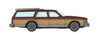 Rapido 800006 HO Scale 1980's Chevrolet Caprice Station Wagon: Brown Woodie
