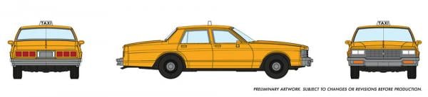 Rapido 800007 HO Scale 1980's Chevrolet Impala Sedan: Taxi