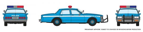 Rapido 800009 HO Scale 1980's Chevrolet Impala Sedan: Police