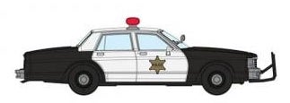 Rapido 800010 HO Scale 1980's Chevrolet Impala Sedan: Police (Black and White)