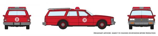 Rapido 800011 HO Scale 1980's Chevrolet Impala Wagon: Fire Chief