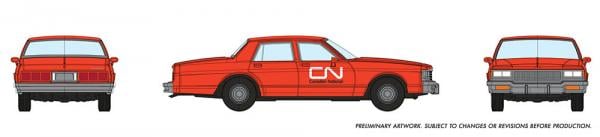 Rapido 800014 HO Scale 1980' Chevrolet Impala Sedan: CN Maintenance