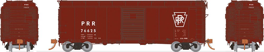 Rapido Trains 123005A HO Scale X31A Single Door Boxcar Plain Keystone Pennsylvania PRR # Varies