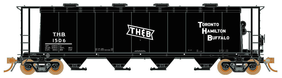 Rapido Trains 127009 HO Scale 3800 Cylindrical Hopper Toronto Hamilton & Buffalo TH&B Road # Varies