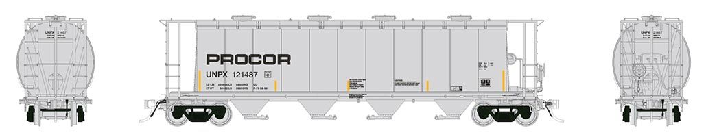 Rapido Trains 127030A HO Scale  NSC 3800 Cylindrical Hopper Procor UNPX Single Car