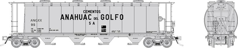 Rapido Trains 127033A HO Scale  NSC 3800 Cylindrical Hopper Cementos Anahuac del Golfo ANGXX Single