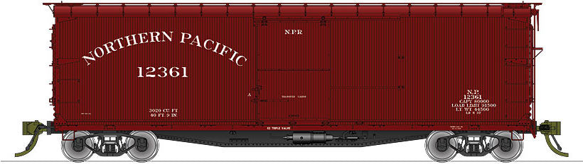 Rapido Trains 130001 HO Scale 40' Wood Boxcar Northern Pacific (Pre-War 1923-1938) NP