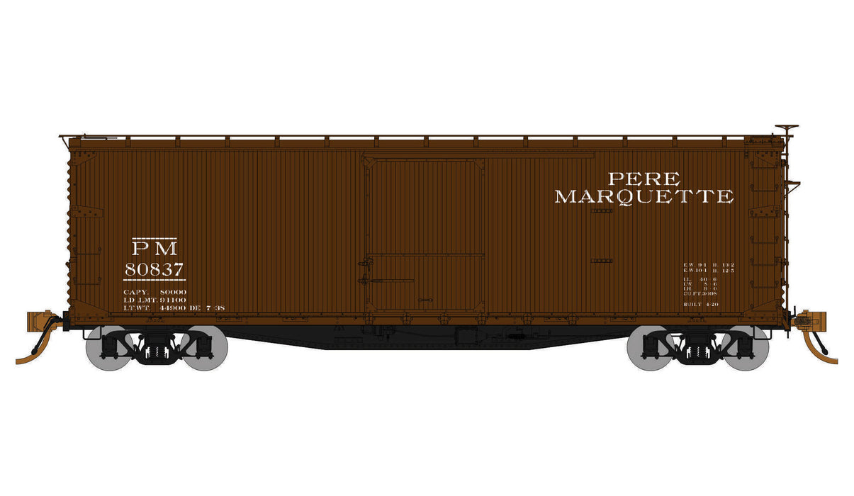 Rapido Trains 130109A HO Scale 40' USRA Boxcar Pere Marquette PM # Varies