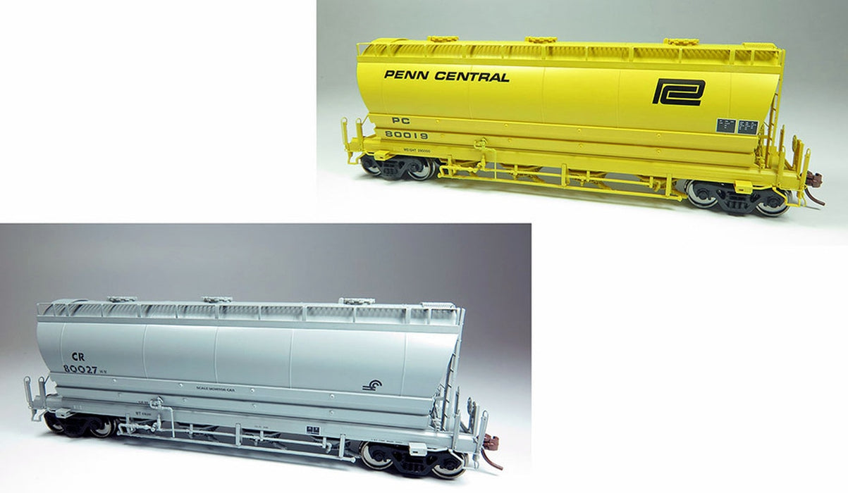 Rapido Trains 133009 HO Scale Flexi Flow Covered Hopper Conrail CR Scale Test Car 2 Pack