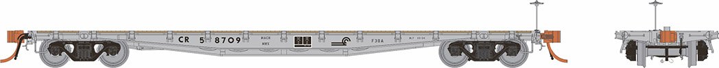 Rapido Trains 138005A HO Scale F30A 50' Flatcar Conrail MOW CR # Varies