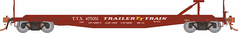 Rapido Trains 138009A HO Scale F30D 50' Flatcar Trailer Train Red Late TTX # Varies