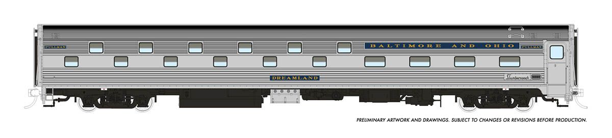 Rapido Trains 141012 HO Scale Budd Slumbercoach Baltimore & Ohio B&O 7703 Sleepland