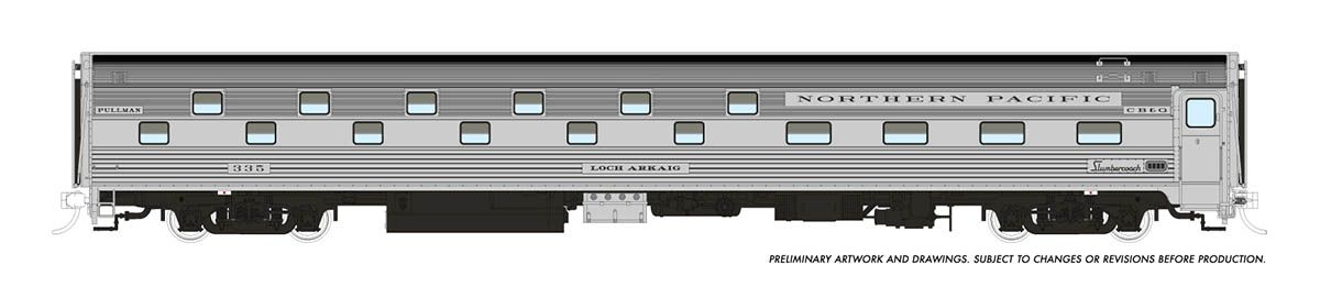 Rapido Trains 141017 HO Scale Budd Slumbercoach CB&Q NP 336 Loch Awe